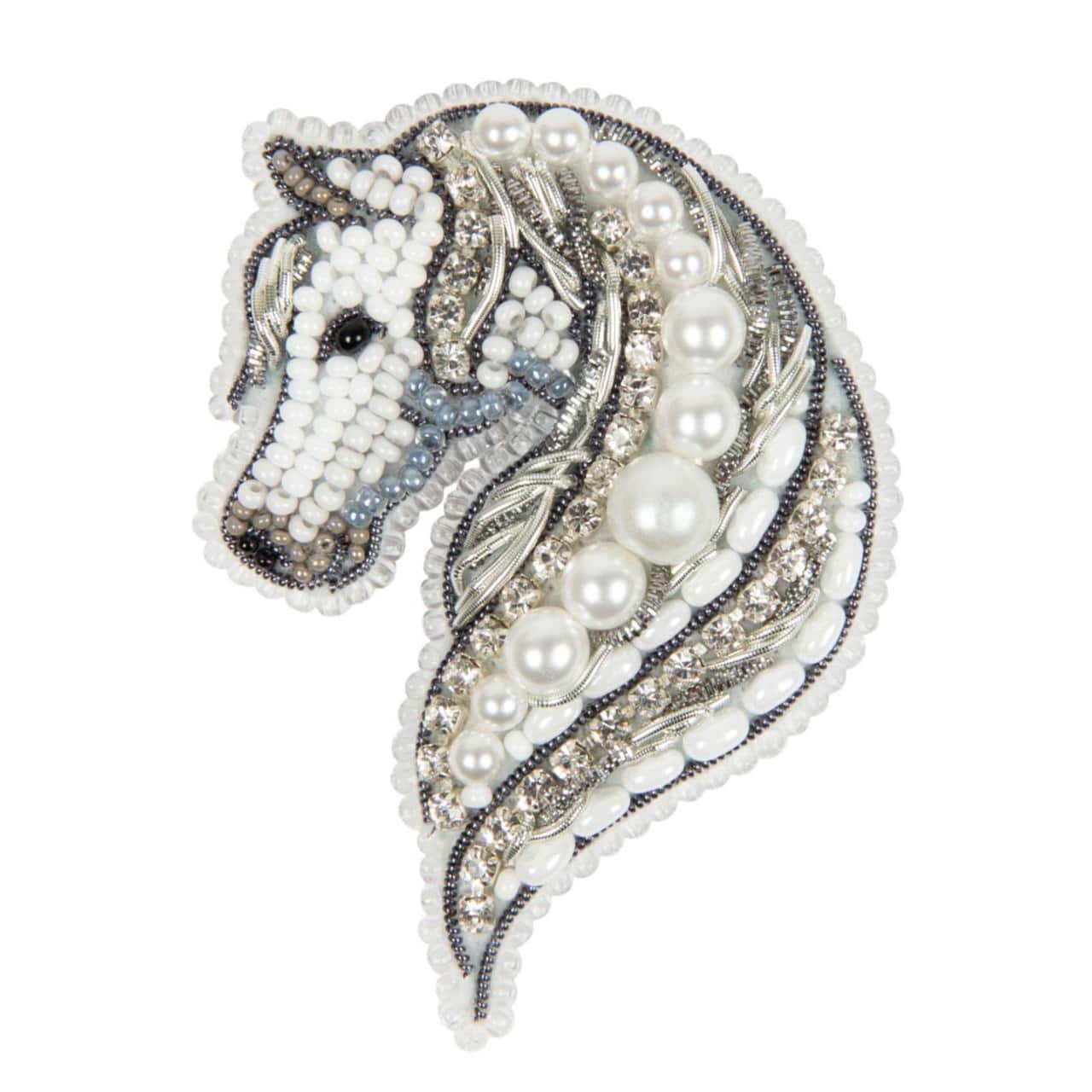 Charivna Mit Crystal Art Beadwork Horse Brooch Kit